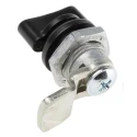 RS PRO Black Die Cast Zinc Cabinet Lock, 19.5 mm Panel-to-Tongue Depth, 16.2 x 14.2 mm Cutout, Knob Unlock 146-1811