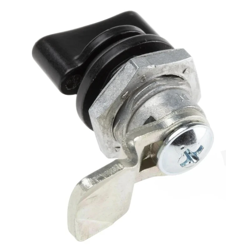 RS PRO Black Die Cast Zinc Cabinet Lock, 19.5 mm Panel-to-Tongue Depth, 16.2 x 14.2 mm Cutout, Knob Unlock 146-1811