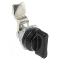RS PRO Black Die Cast Zinc Cabinet Lock, 19.5 mm Panel-to-Tongue Depth, 16.2 x 14.2 mm Cutout, Knob Unlock 146-1811