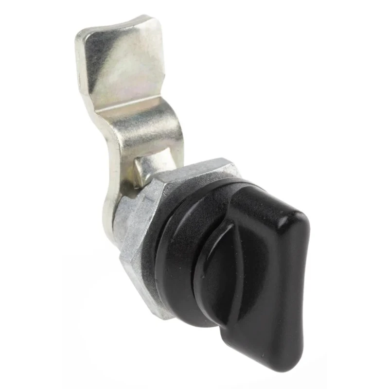 RS PRO Black Die Cast Zinc Cabinet Lock, 19.5 mm Panel-to-Tongue Depth, 16.2 x 14.2 mm Cutout, Knob Unlock 146-1811