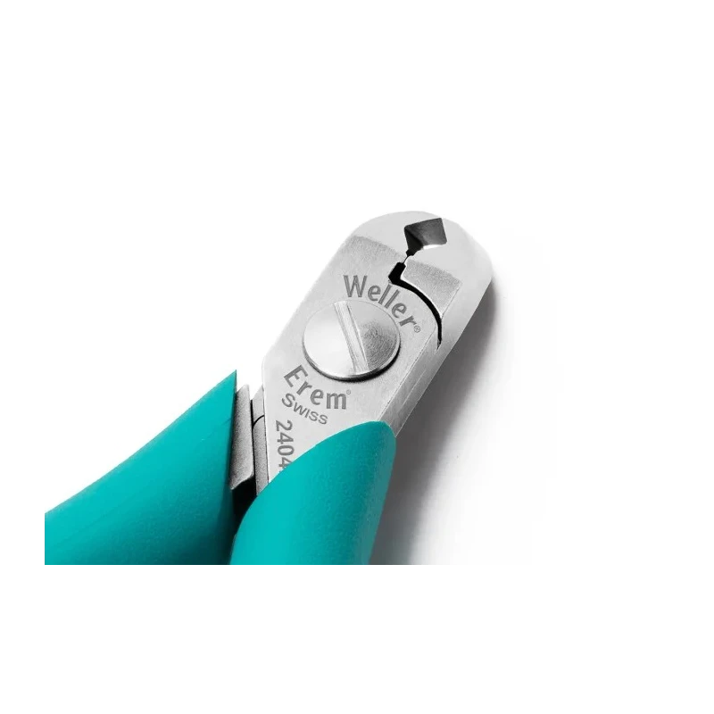 Weller Erem Flush ESD Safe Tip Cutter, 130mm Overall Length, 1.3mm Max Cutting Capacity, Special Steel Jaw 2404E