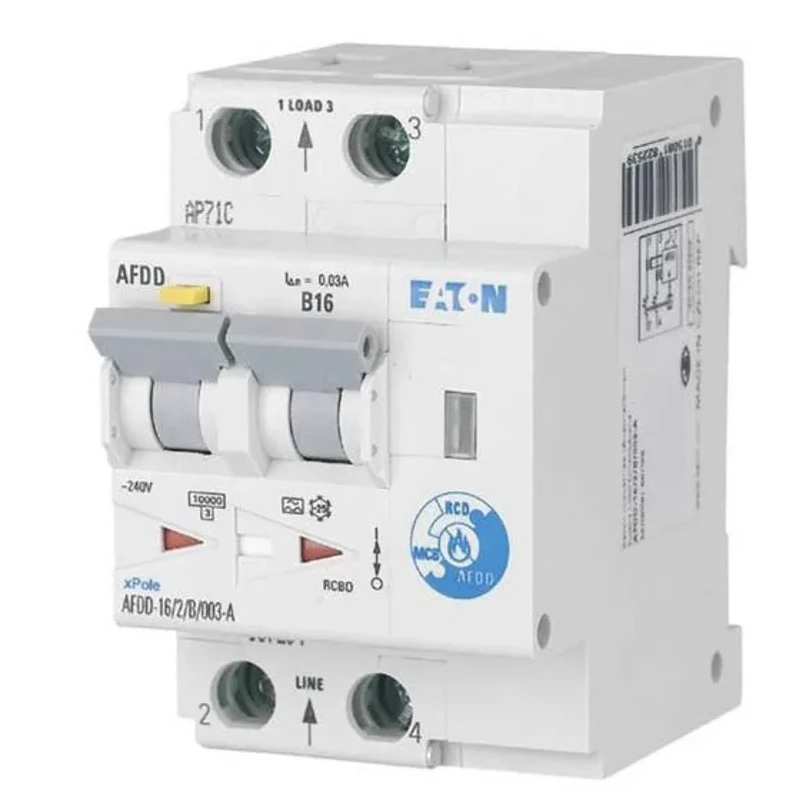 Eaton Residential Arc Fault Detection Device RCBO 16A Current Rating 2-Pole 30 mA Trip Sensitivity 187204 AFDD-16/2/B/003-A