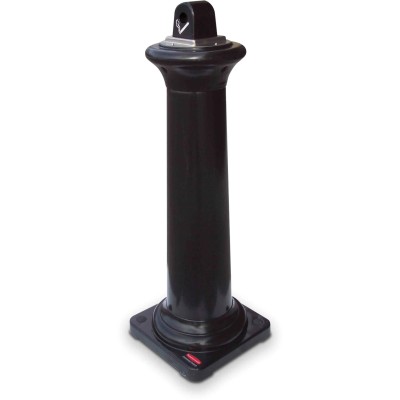 Rubbermaid Commercial Products Black Galvanised Steel Base Cigarette Bin 357 mm x 1.03 m x 357 mm FG9W3000BLA