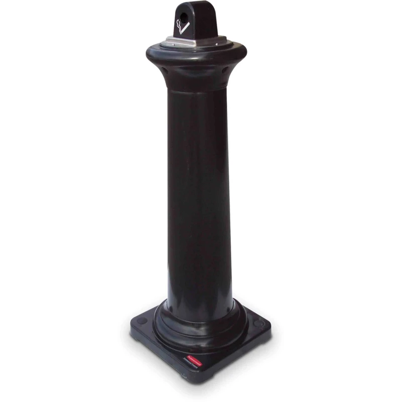 Rubbermaid Commercial Products Black Galvanised Steel Base Cigarette Bin 357 mm x 1.03 m x 357 mm FG9W3000BLA