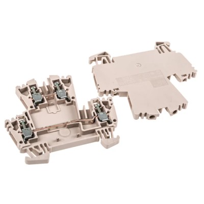 Weidmüller Feed Through Terminal Block, Dark Beige, 2.5mm² Cable CSA, 2-Level, Screw Termination, 32A Current 1041100000
