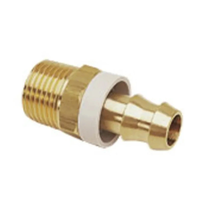 Legris Brass Pneumatic Quick Connect Coupling 3/4 in Male R Thread 27mm Hose Barb Nickel Plated 0134 69 27