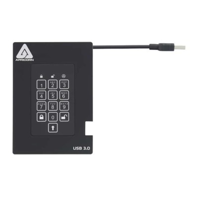 Apricorn Aegis Bio 3 Portable 1TB External HDD USB 3.0 Encrypted Hard Drive A25-3PL256-1000F