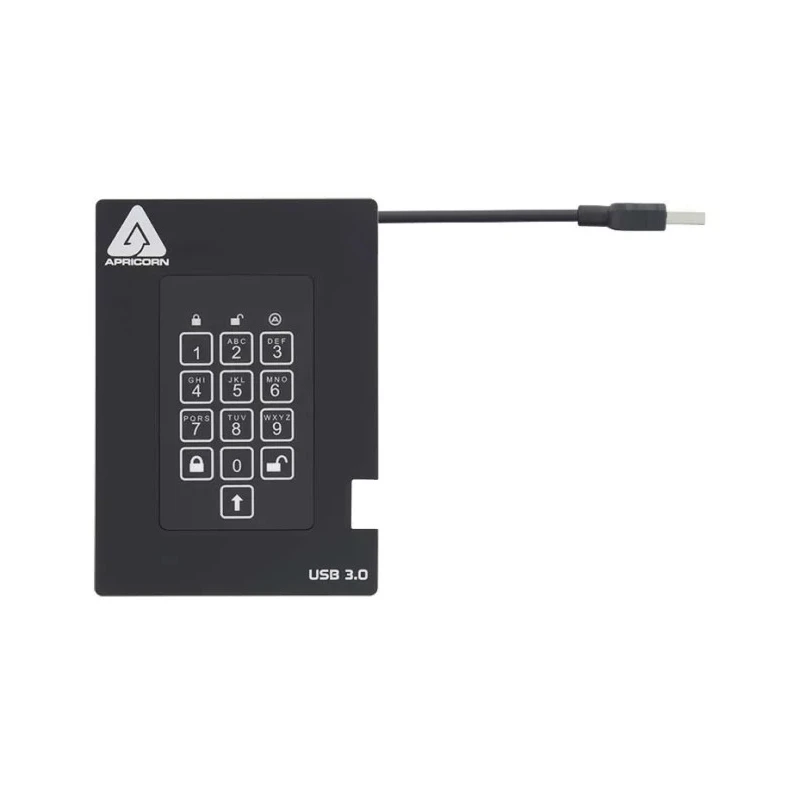 Apricorn Aegis Bio 3 Portable 1TB External HDD USB 3.0 Encrypted Hard Drive A25-3PL256-1000F