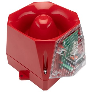 Eaton Clear Sounder-Beacon Combination IP66 115V DC Wall Mount 108 dB Midi Sounder 