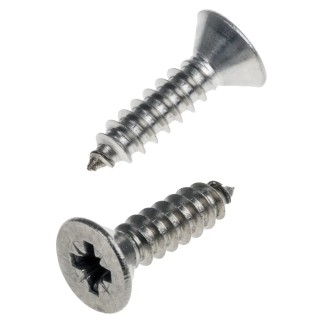 RS PRO Plain Stainless Steel Countersunk Head Self-Tapping Screw 19 mm Thread Size 10 180-724