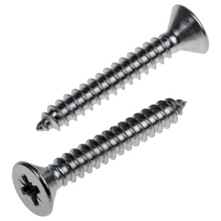 RS PRO Plain Stainless Steel Countersunk Head Self-Tapping Screw 32 mm Thread Size 10 Model 180-746