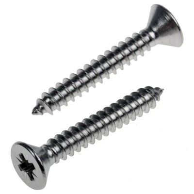 RS PRO Plain Stainless Steel Countersunk Head Self-Tapping Screw 32 mm Thread Size 10 Model 180-746