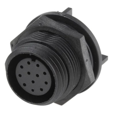 Bulgin Industrial Circular Connector 12 Contacts Rear Mount Socket Female IP68 Buccaneer 400 Series PX0413/12S