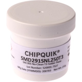 CHIPQUIK Lead Free Solder Paste 250 g Jar RoHS Compliant SMD291SNL250T3