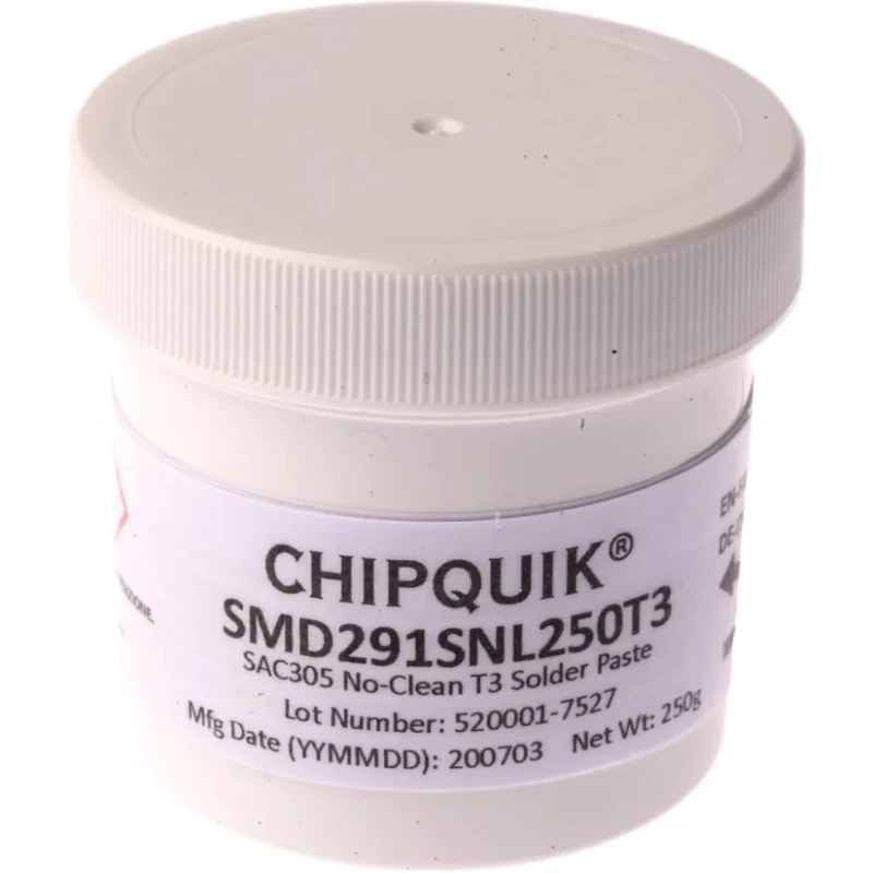 CHIPQUIK Lead Free Solder Paste 250 g Jar RoHS Compliant SMD291SNL250T3
