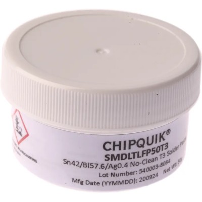 CHIPQUIK Lead Free Solder Paste, 50 g Jar SMDLTLFP50T3