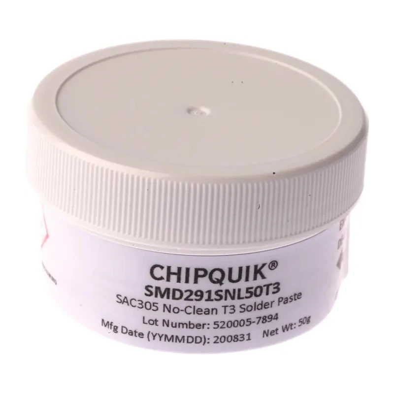 CHIPQUIK Lead Free Solder Paste 50 g Jar J-STD-006C, J-STD-004B, RoHS SMD291SNL50T3