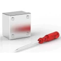 RS PRO Satin 304 Stainless Steel Adaptable Box 75 mm x 75 mm x 50 mm with 1 Knockouts 146-6772