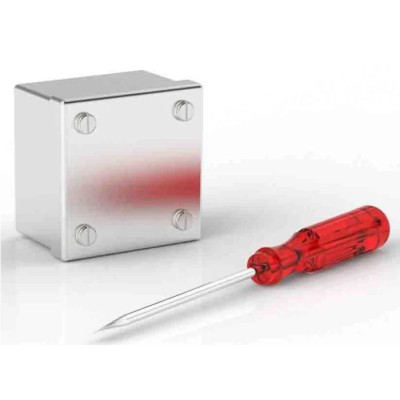 RS PRO Satin 304 Stainless Steel Adaptable Box 75 mm x 75 mm x 50 mm with 1 Knockouts 146-6772