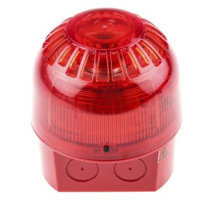 Klaxon Sonos Series Red Beacon-Sounder Combination IP65 230V AC 102 dB Sound Level PSS-0094