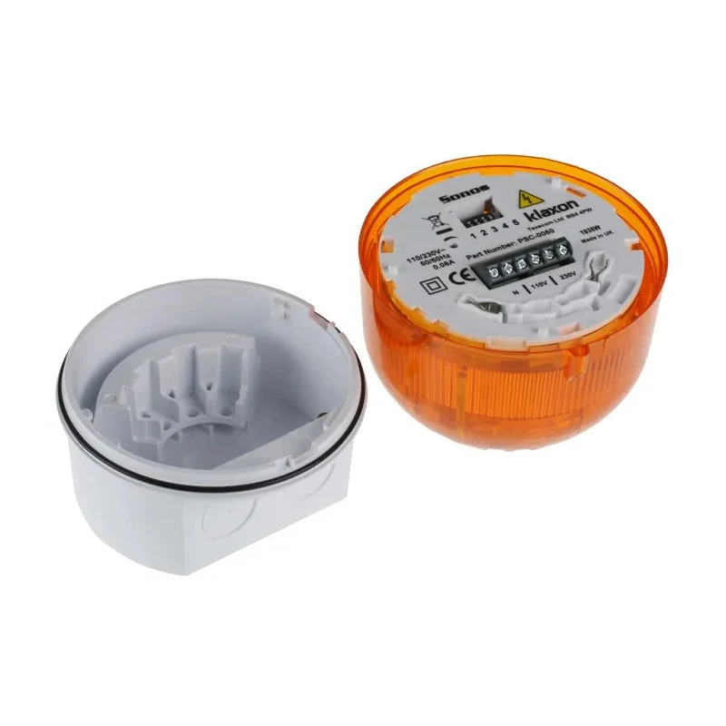Klaxon PSC Series Beacon-Sounder Combination IP65 230V AC 102 dB Alarm PSC-0060
