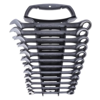 GearWrench 12-Piece Ring Spanner Set, Alloy Steel, Sizes 8 to 19 mm, Chrome Finish 9412BE