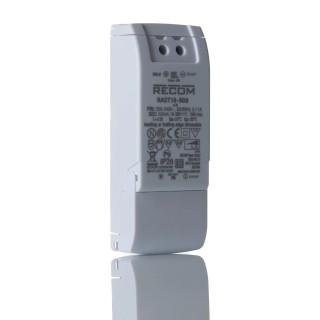 Recom IP20 1 Output LED Driver, 18V dc to 36V dc, 18 W, 500mA Constant Current, Enclosed AC-DC Power Supply 