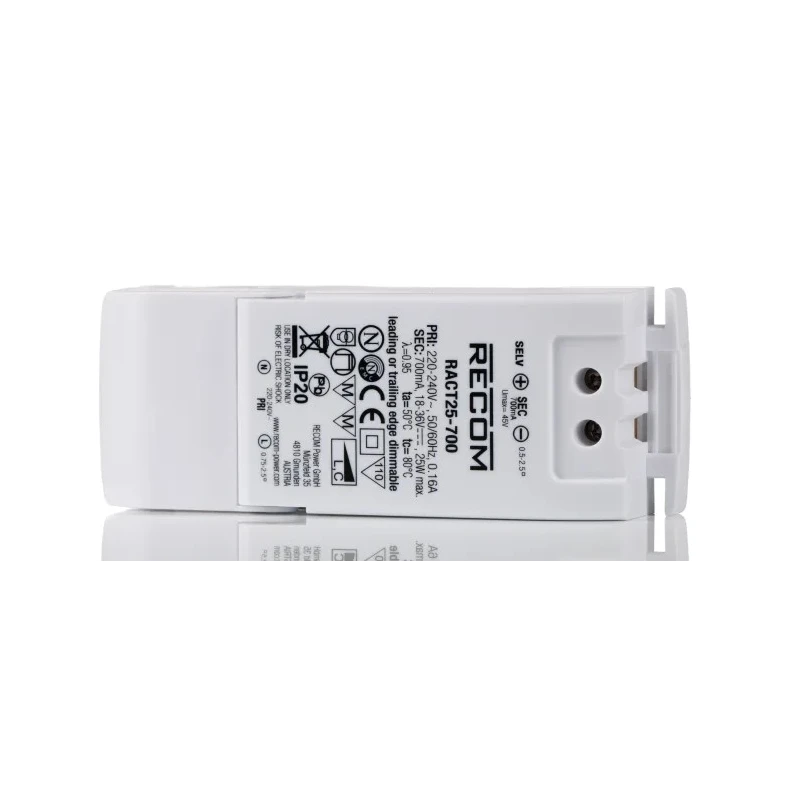 Recom IP20 1 Output LED Driver AC-DC, 18V-36V, 25W, 700mA Constant Current, Screw Mount 