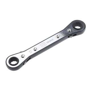 RS PRO Ratchet Ring Spanner Double Ended 13 to 14 mm Chrome Vanadium Steel Black Finish 181-812