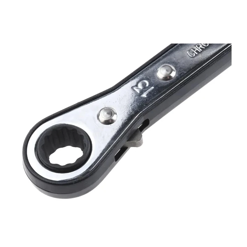 RS PRO Ratchet Ring Spanner Double Ended 13 to 14 mm Chrome Vanadium Steel Black Finish 181-812