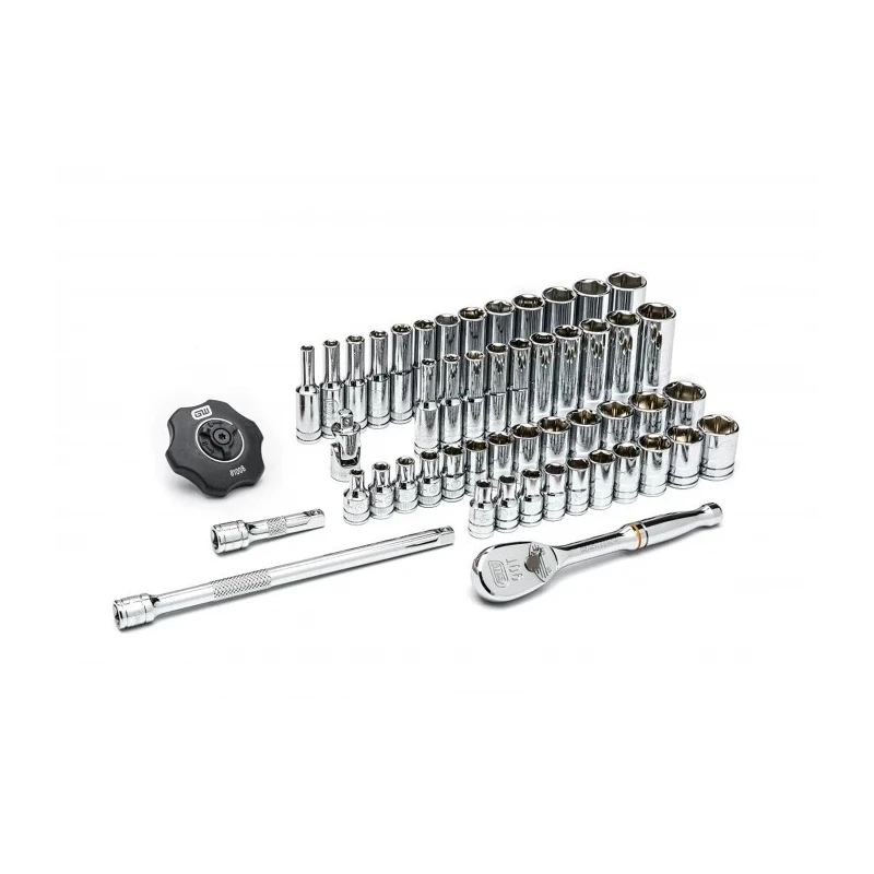 GearWrench 51-Piece 1/4 in Drive Deep and Standard Socket Set Chrome Vanadium Steel 80300