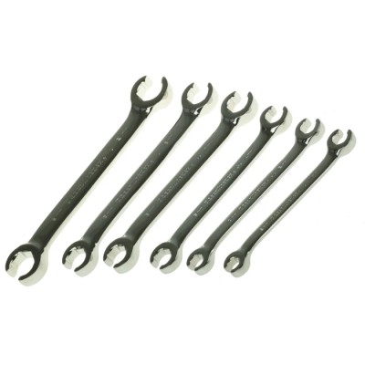 GearWrench 6-Piece Crow Foot Flare Nut Spanner Set, 9 x 11 to 19 x 21 mm, Alloy Steel, Chrome Finish 81906