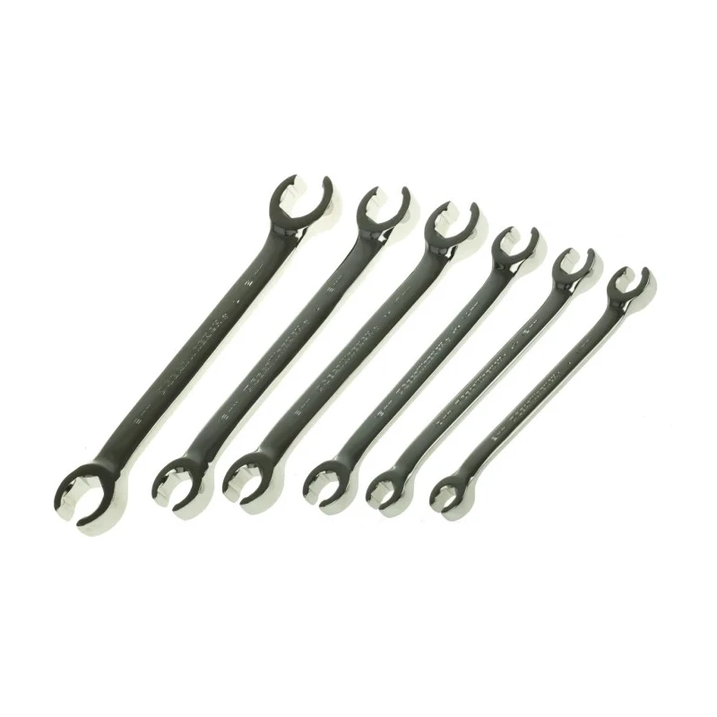 GearWrench 6-Piece Crow Foot Flare Nut Spanner Set, 9 x 11 to 19 x 21 mm, Alloy Steel, Chrome Finish 81906
