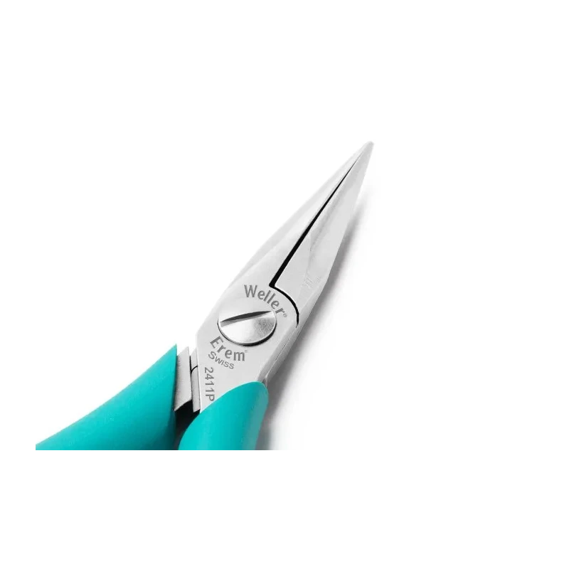Weller Erem Long Nose Plier Round, 146mm Overall Length, 1.5in Jaw, 11mm Jaw Width, Ergonomic Handle, ESD Safe 2411P
