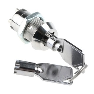 Lorlin Key Switch SPST 2A 2-Way Zinc Alloy Housing, Round Bezel, 240V AC LS300
