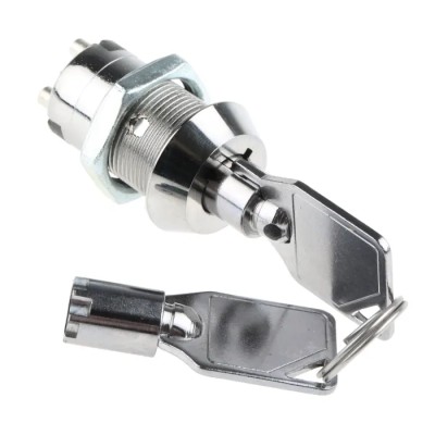 Lorlin Key Switch SPST 2A 2-Way Zinc Alloy Housing, Round Bezel, 240V AC LS300