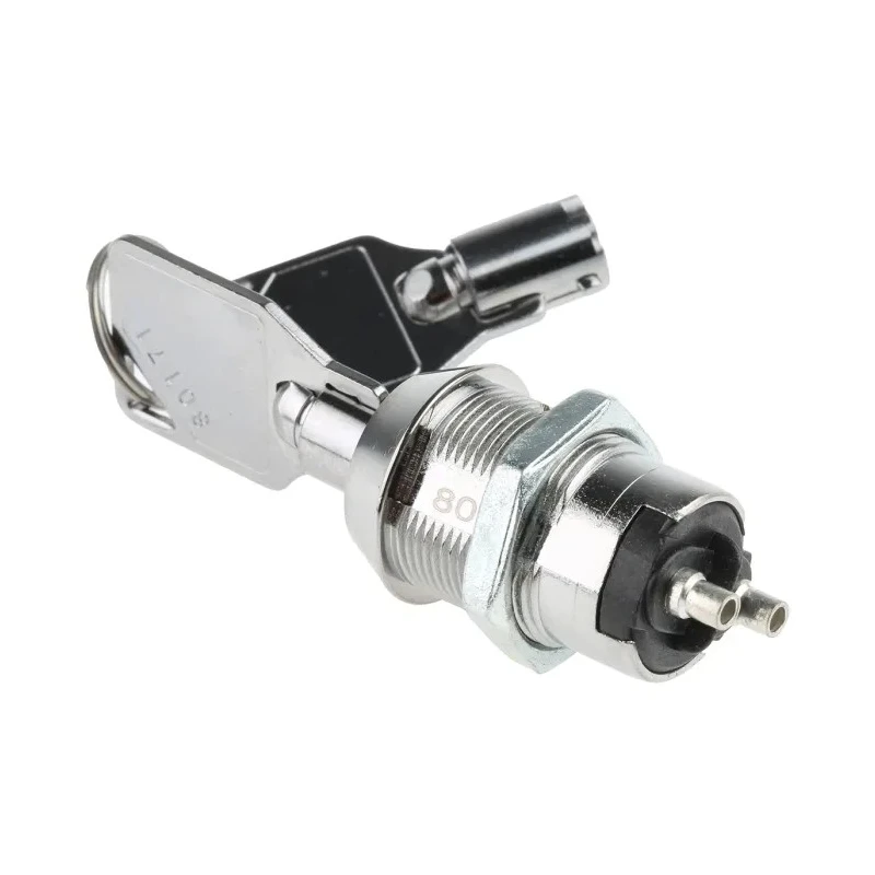 Lorlin Key Switch SPST 2A 2-Way Zinc Alloy Housing, Round Bezel, 240V AC LS300
