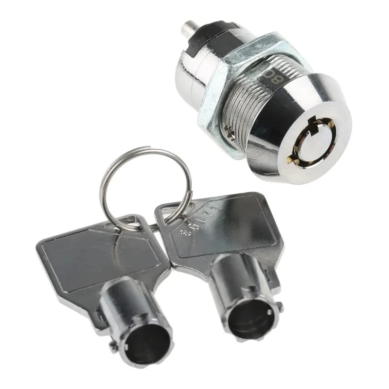 Lorlin Key Switch SPST 2A 2-Way Zinc Alloy Housing, Round Bezel, 240V AC LS300