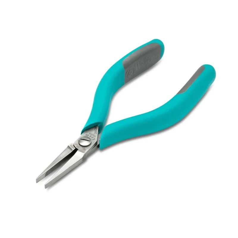 Weller Erem Flat Nose Plier Smooth Jaw 3.4 mm Tip, 1.5in Jaw Length, 5.7in Overall Length, Ergonomic Handle, ESD Safe 2442P