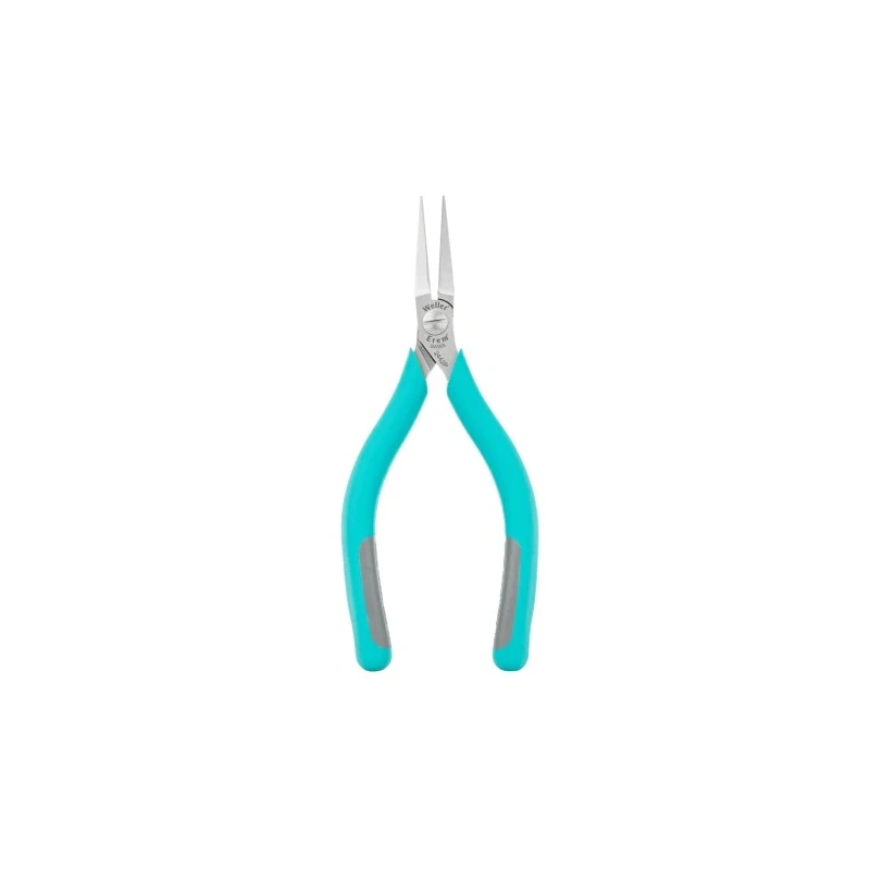 Weller Erem Flat Nose Plier Smooth Jaw 3.4 mm Tip, 1.5in Jaw Length, 5.7in Overall Length, Ergonomic Handle, ESD Safe 2442P