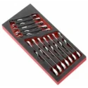 Facom 12-Piece Ratchet Combination Spanner Set 8 to 19 mm Foam Module MODM.467J12SLS