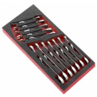 Facom 12-Piece Ratchet Combination Spanner Set 8 to 19 mm Foam Module MODM.467J12SLS
