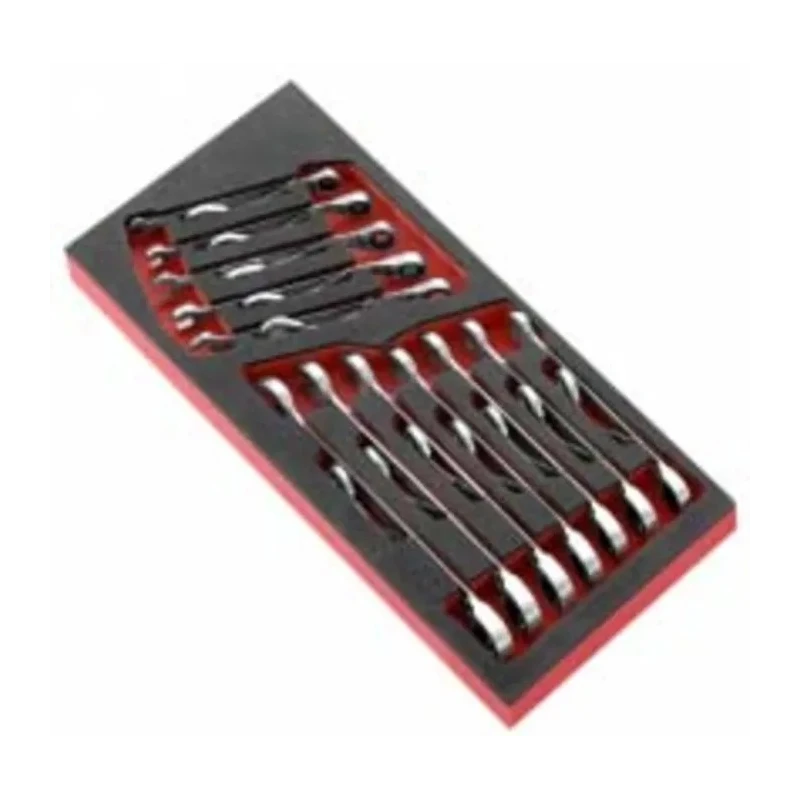 Facom 12-Piece Ratchet Combination Spanner Set 8 to 19 mm Foam Module MODM.467J12SLS