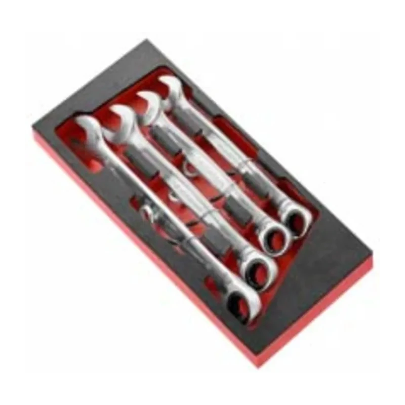 Facom 4-Piece Combination Ratchet Spanner Set 21 To 30 mm Chrome Finish MODM.467J4SLS