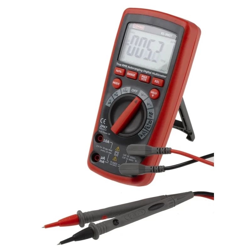 RS PRO Digital Handheld Multimeter True RMS 10 A AC, 10 A DC, 1 kV AC RS-9963T