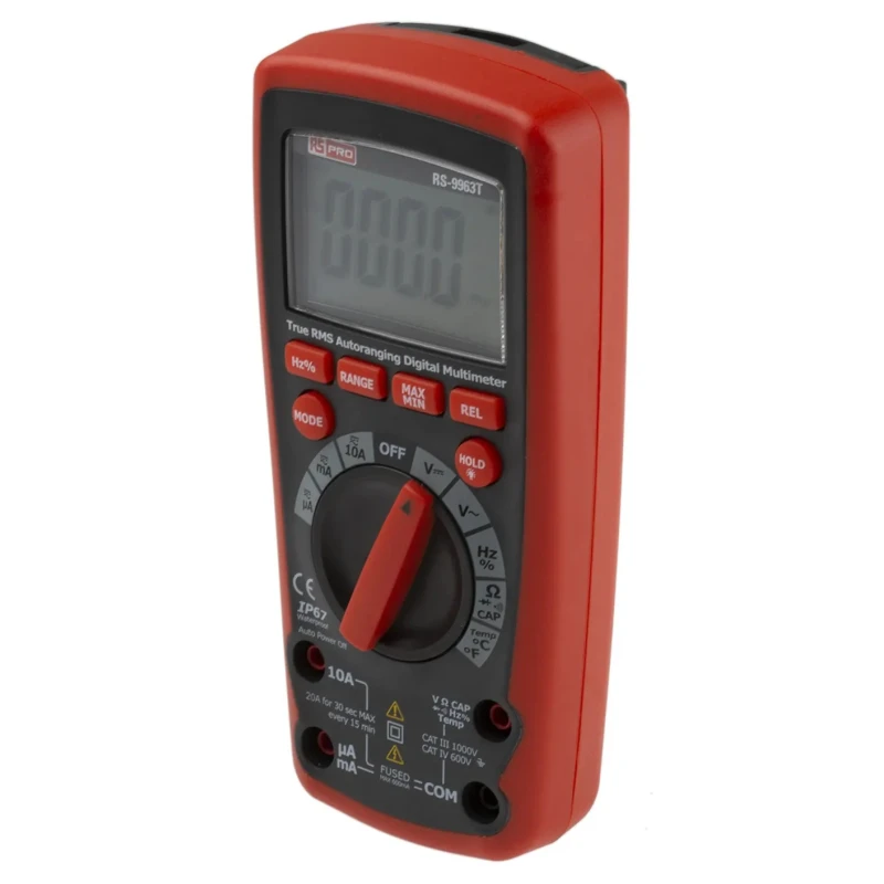 RS PRO Digital Handheld Multimeter True RMS 10 A AC, 10 A DC, 1 kV AC RS-9963T