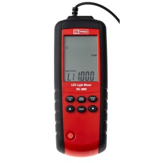 RS PRO RS-3809 Light Meter, 40lx to 400000 lx Measurement Range, ±3% Accuracy RS-3809