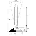 Nu-Tech Engineering Adjustable Foot M16 Thread 70 mm Diameter Stainless Steel 2000 kg Static Load Capacity 10 ° A080/006