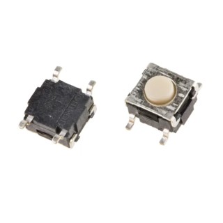 Omron IP67 Cream Tactile Switch Button 0.55 mm SPST 50mA 24 V dc Surface B3S-1000