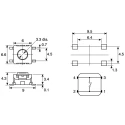 Omron Black Tactile Switch Button 0.55 mm SPST 50mA 24 V dc Surface Mount B3S-1002